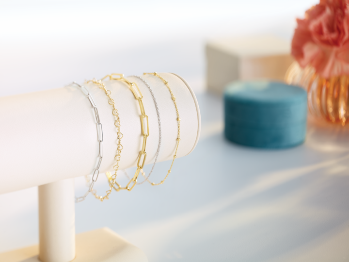 FP Chain Bracelets in Yellow or White Gold