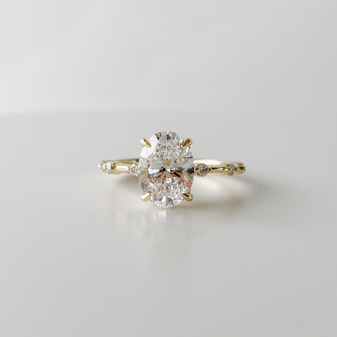 custom oval diamond engagement ring