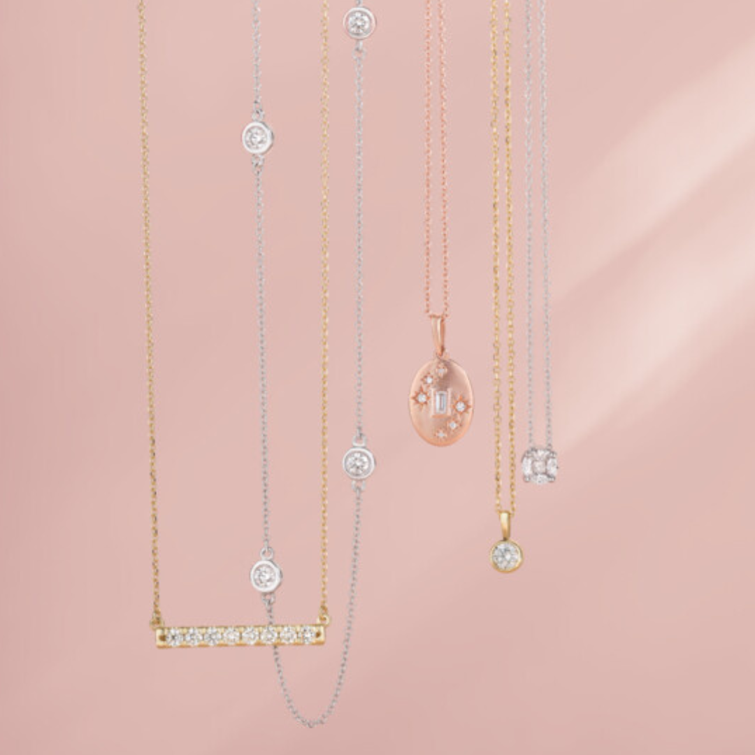 FP Diamond Necklace Styles in Yellow, White, or Rose Gold