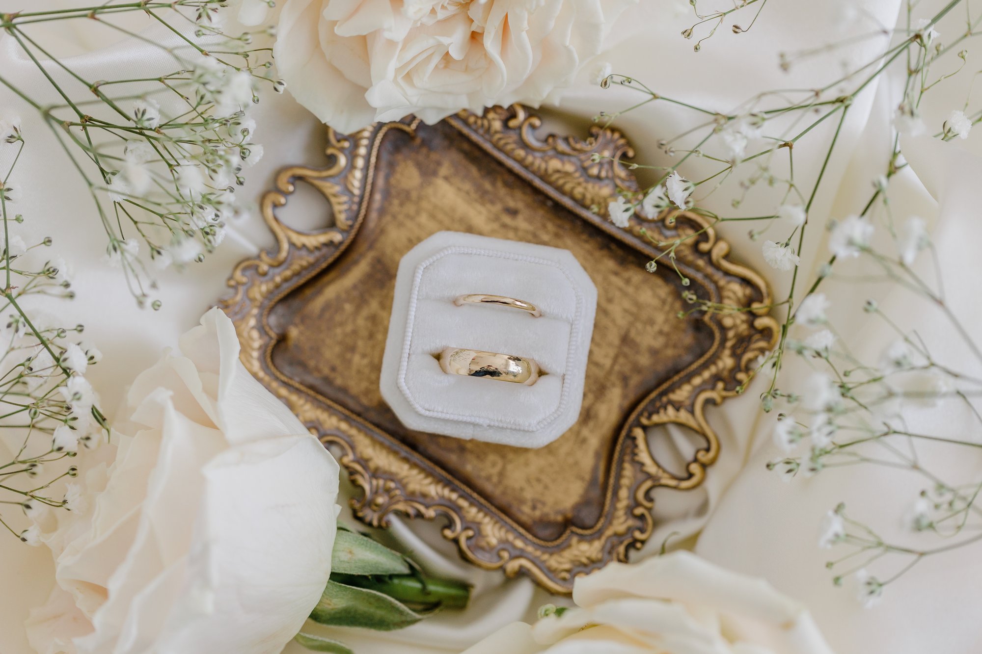 His and Hers Matching, Plain, Yellow Gold Wedding Bands