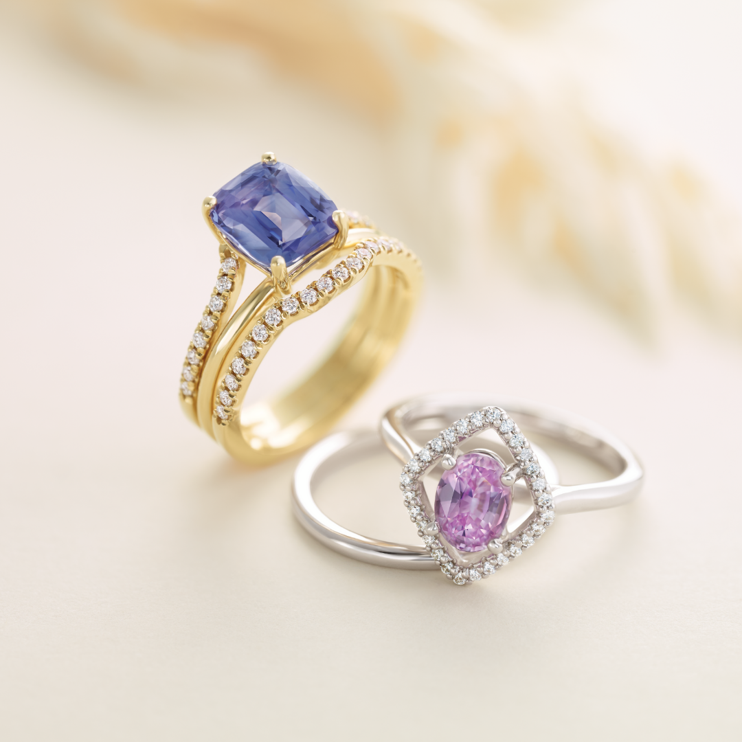 purple diamond tanzanite amethyst engagement ring