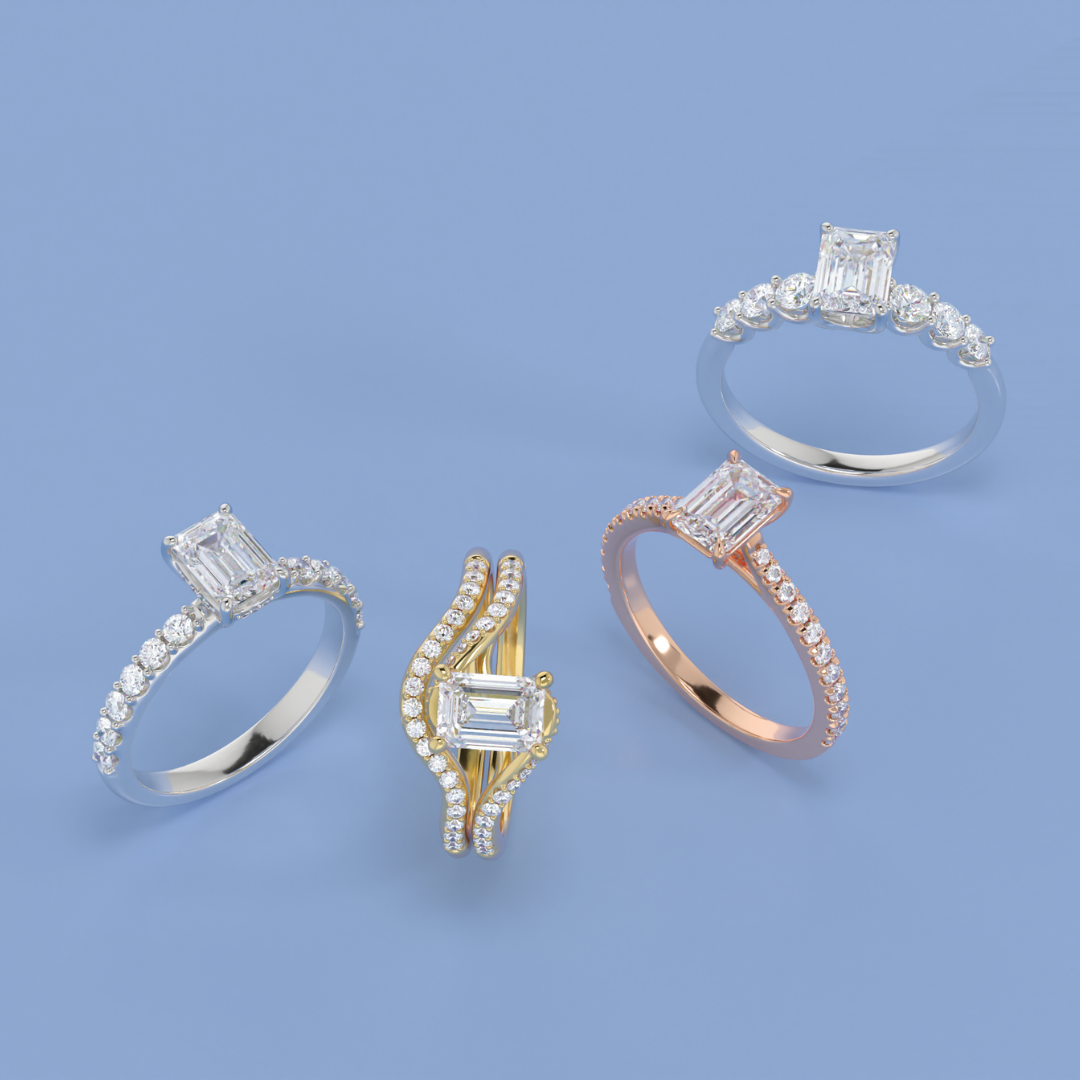 emerald cut engagement ring accented styles