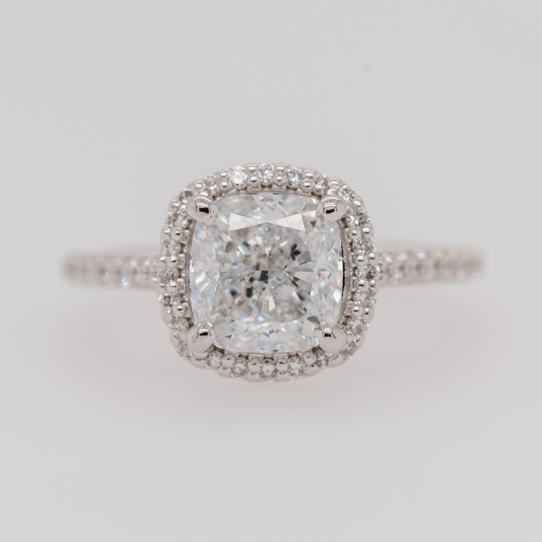 cushion cut diamond engagement ring