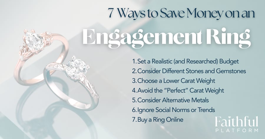 7 Ways to Save Money on an Engagement Ring Infographic