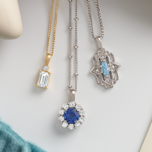 Yellow Gold and White Gold (or Platinum) Diamond and Gemstone Necklaces