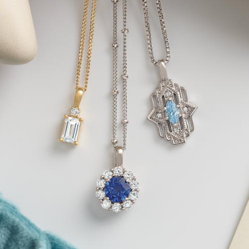 custom diamond gemstone pendant necklace