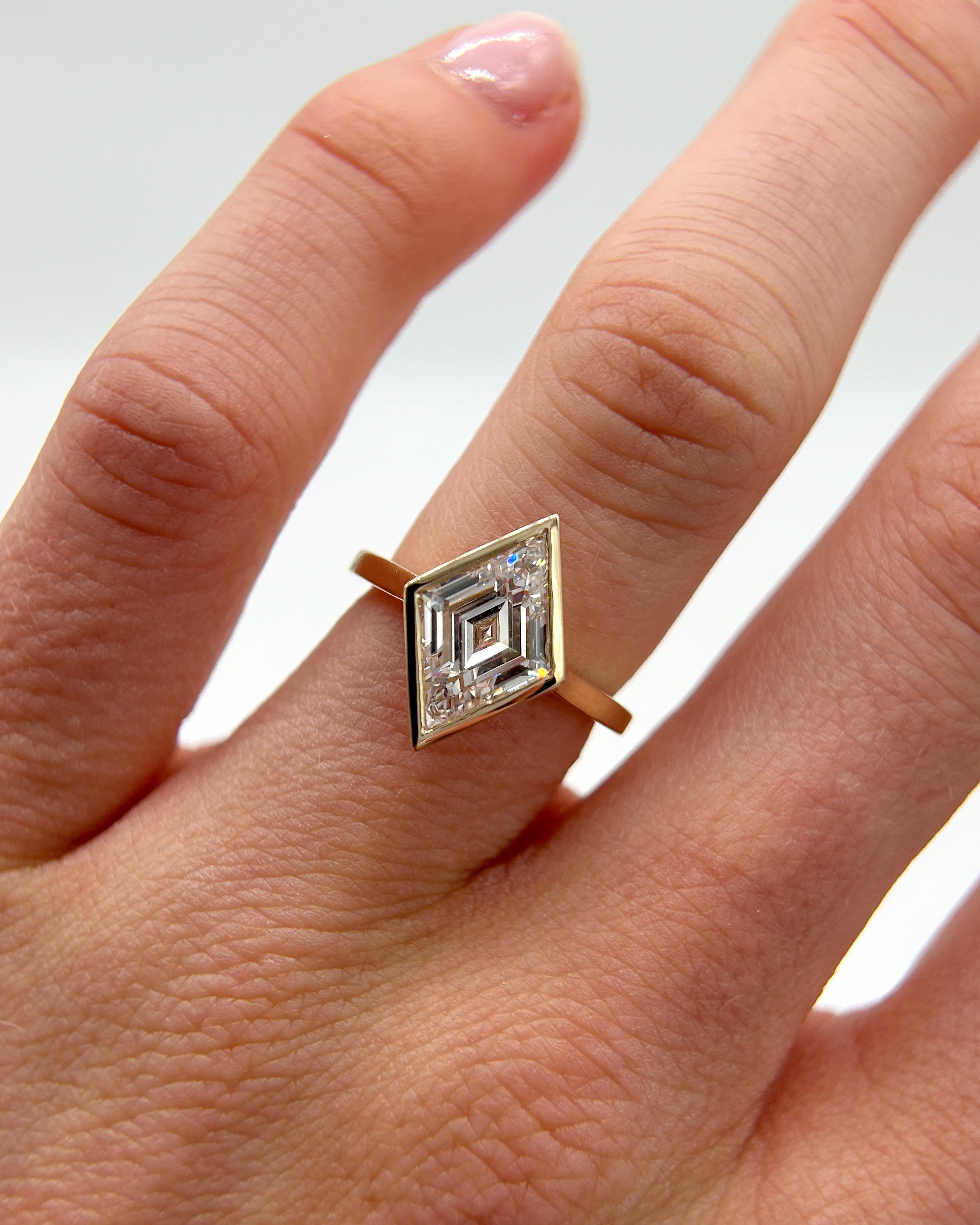 Custom Lozenge Diamond Ring