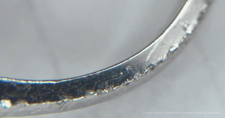 Dented and Scratched Metal of a Ring-1