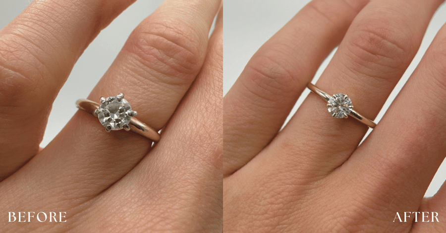 Engagement Ring Reset from Round Diamond Solitaire to refreshed Round Diamond Solitaire-1