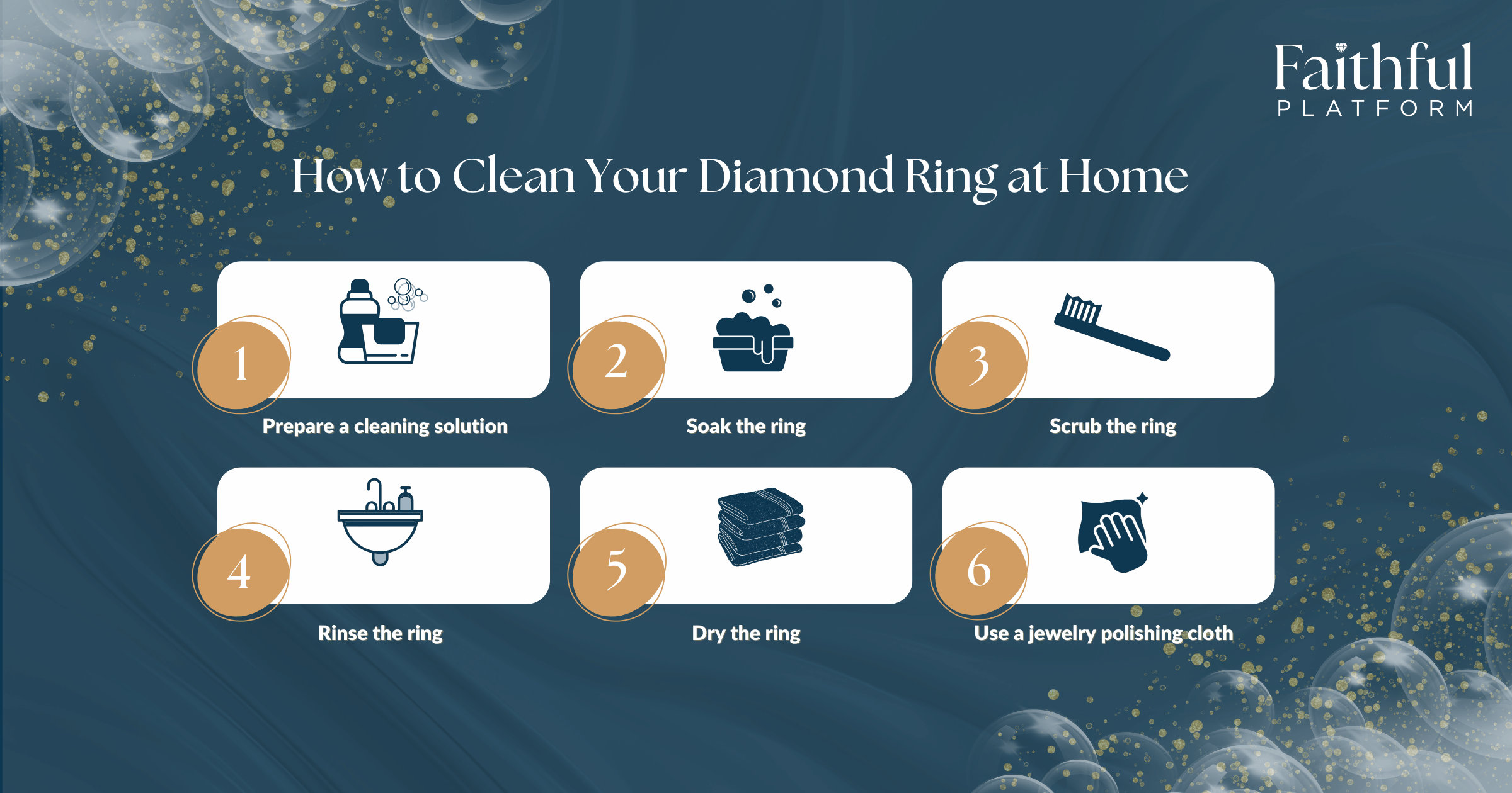 How to Clean Your Diamond Ring at Home Infographic