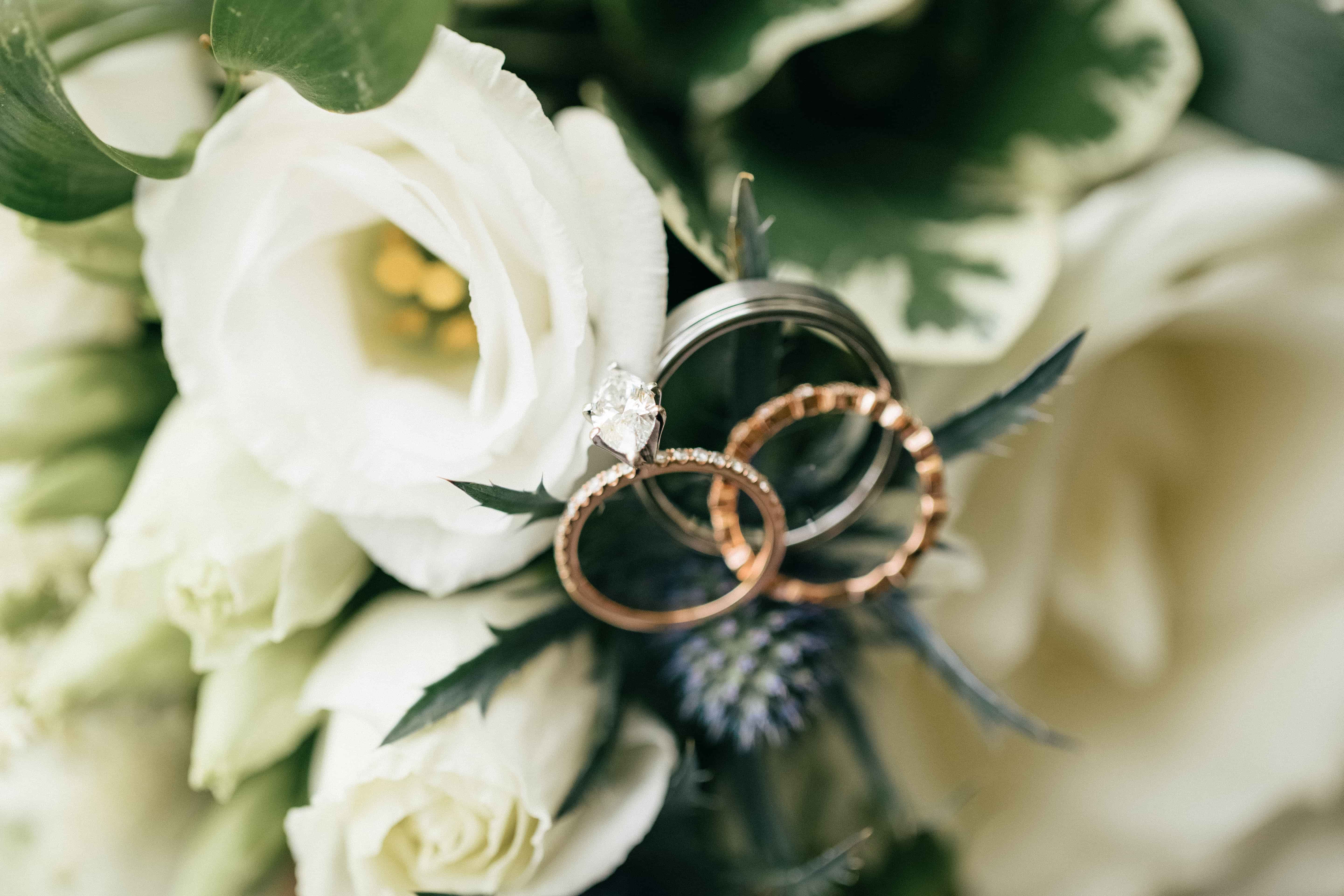 Faithful Platform Wedding Bands and Engagement Ring