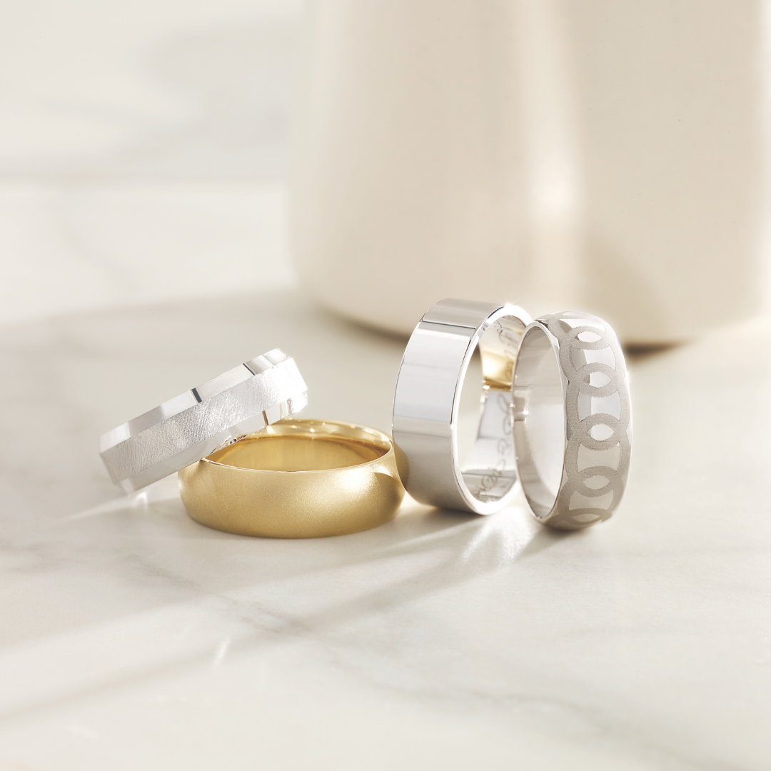 Mens Yellow Gold and White Gold (or Platinum) Bands