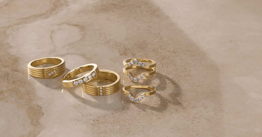 Various Yellow Gold Accented Wedding Bands