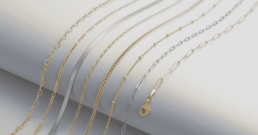 Various Yellow Gold and White Gold (or Platinum) Necklace Chains-1