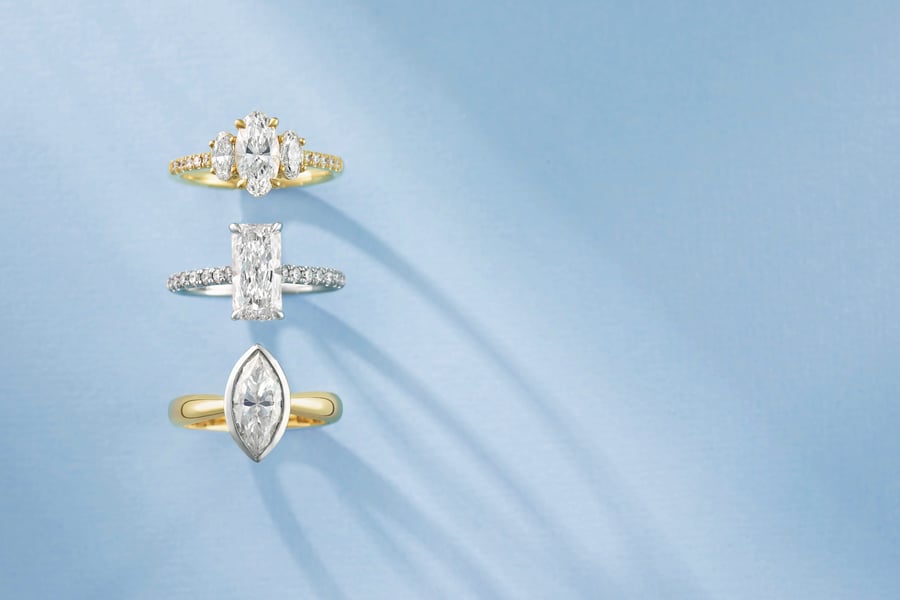 Various_Yellow_and_White_Gold_Diamond_Engagement_Rings