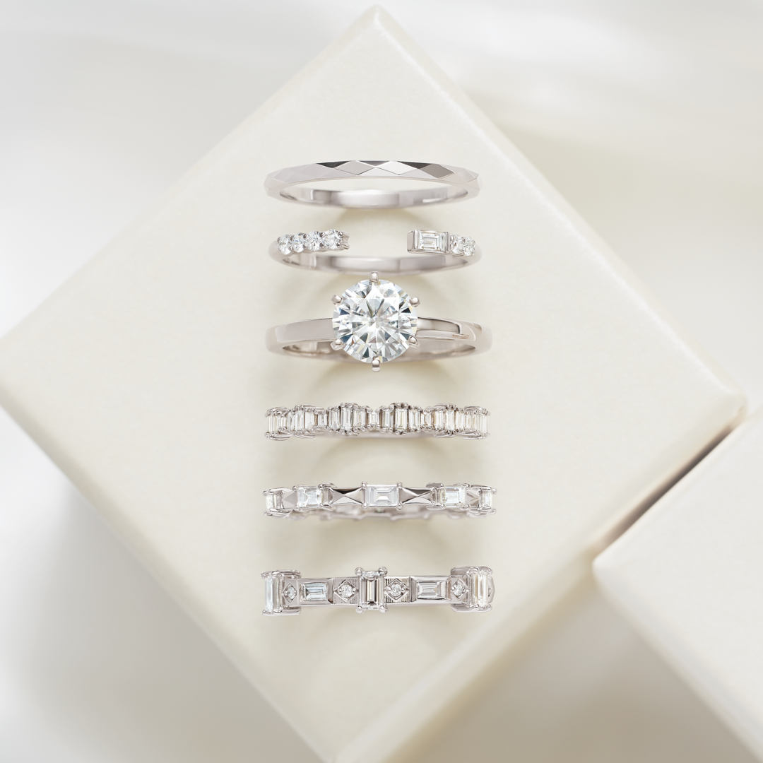 Womens White Gold (or Platinum) Various Plain and Accented Band Options