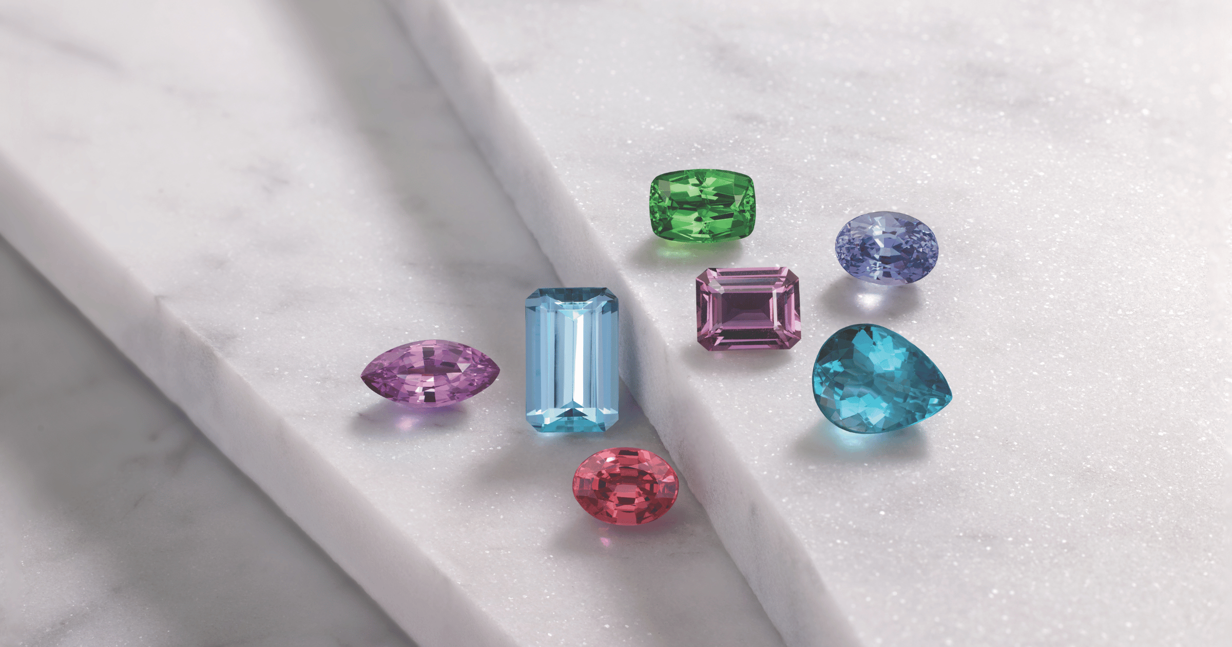 Various Cut and Colored Gemstones