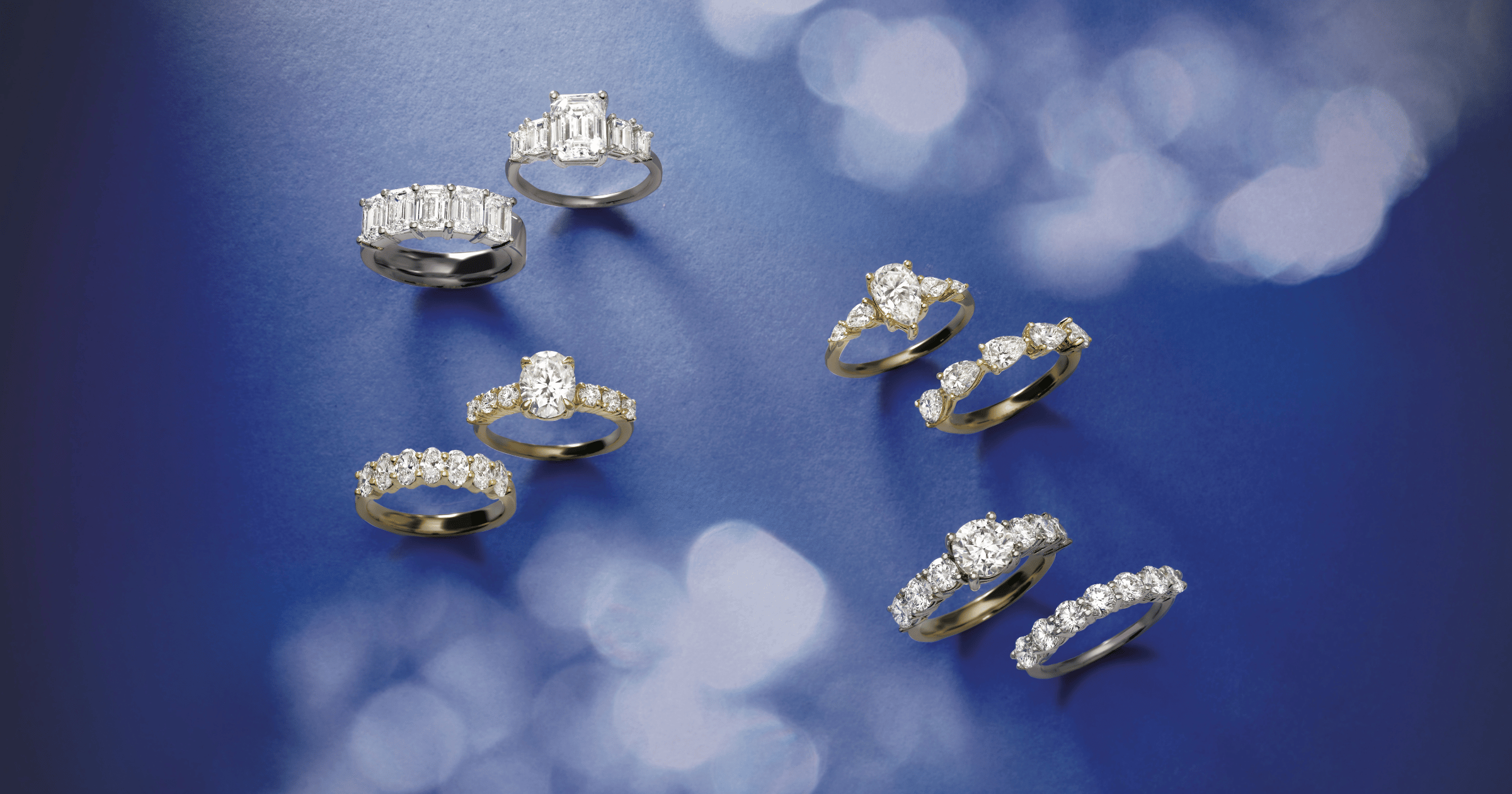 Various_White_Gold_(or_Platinum)_and_Yellow_Gold_Accented_Engagement_Rings_with_Complementing_Accented_Wedding_Bands